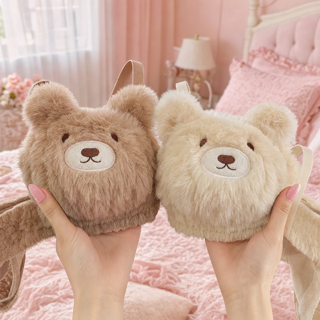 Mocha and cream teddy bear cups