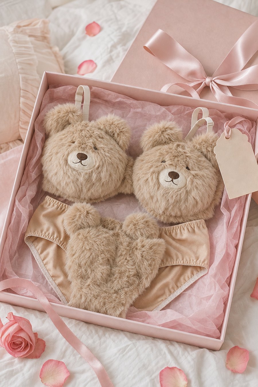Bear Baddie set in a gift box with ribbon